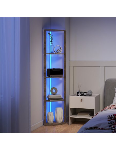 HOMCOM RGB LED Floor Lamp with Shelves, 5-Tier Dimmable Standing Lamp with Adjustable Brightness and Remote Control, Modern Corn - pic 170257 | FastDaddyshop