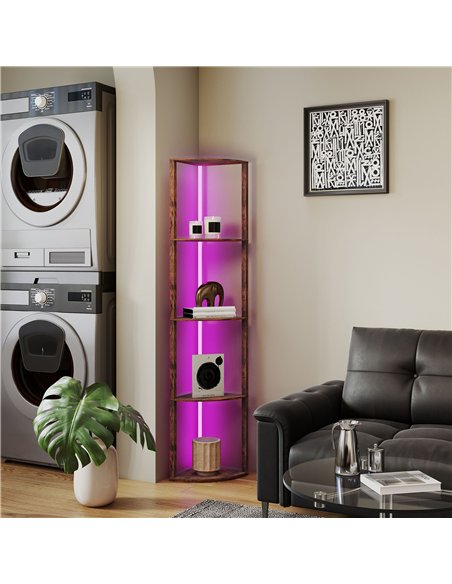 HOMCOM RGB LED Floor Lamp with Shelves, 5-Tier Dimmable Standing Lamp with Adjustable Brightness and Remote Control, Modern Corn - pic 170258 | FastDaddyshop