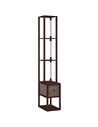 HOMCOM Floor Lamp with Shelves, LED Column Modern Standing Lamp with Fabric Drawer, Adjustable Brightness, Foot Switch for Livin