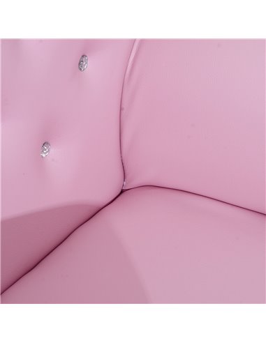 Homcom Kids PU Leather Two-Piece Chair and Footstool Set, Pink