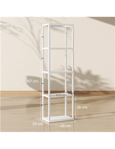 HOMCOM Four-Shelf Floor Lamp - White