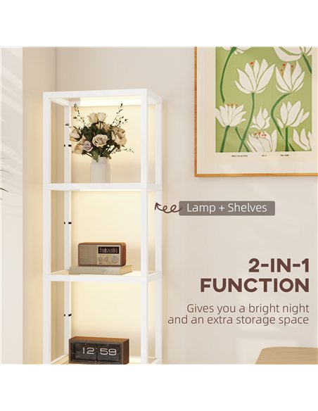 HOMCOM Four-Shelf Floor Lamp - White - pic 170289 | FastDaddyshop