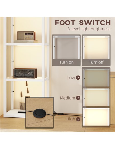 HOMCOM Four-Shelf Floor Lamp - White - pic 170290 | FastDaddyshop