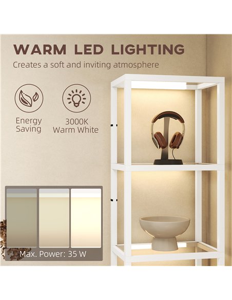 HOMCOM Four-Shelf Floor Lamp - White - pic 170291 | FastDaddyshop