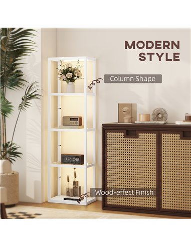 HOMCOM Four-Shelf Floor Lamp - White