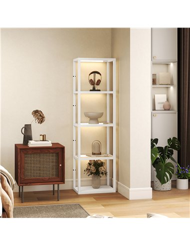 HOMCOM Four-Shelf Floor Lamp - White