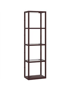 HOMCOM Four-Shelf Floor Lamp - Dark Brown