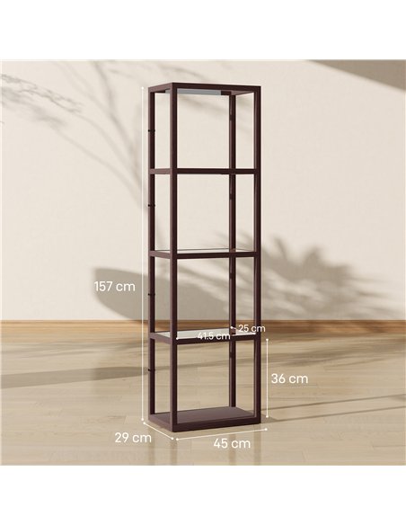 HOMCOM Four-Shelf Floor Lamp - Dark Brown - pic 170297 | FastDaddyshop