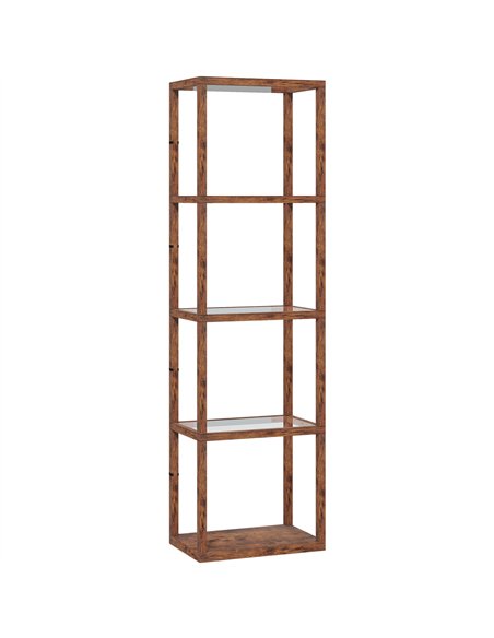 HOMCOM Four-Shelf Floor Lamp - Rustic Brown - pic 170304 | FastDaddyshop