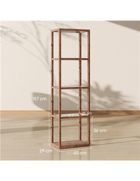 HOMCOM Four-Shelf Floor Lamp - Rustic Brown - pic 170306 | FastDaddyshop