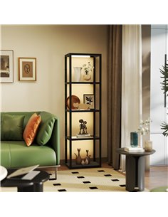 HOMCOM Four-Shelf Floor Lamp - Black 2