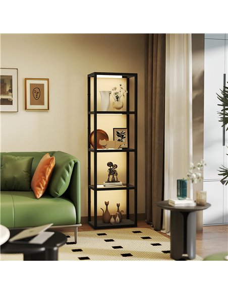 HOMCOM Four-Shelf Floor Lamp - Black - pic 170314 | FastDaddyshop