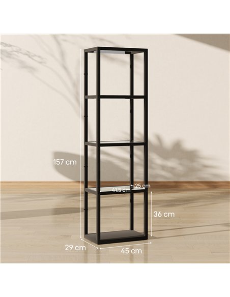 HOMCOM Four-Shelf Floor Lamp - Black - pic 170315 | FastDaddyshop