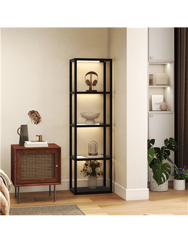 HOMCOM Four-Shelf Floor Lamp - Black