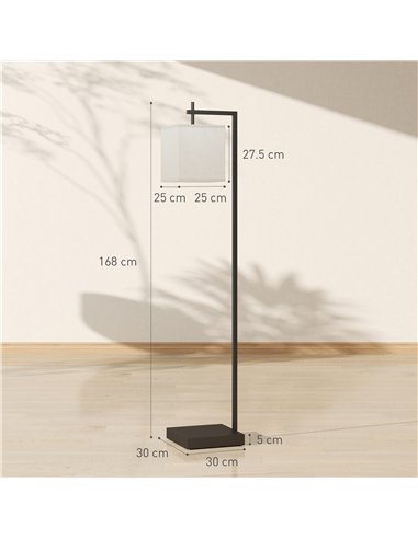 HOMCOM Floor Lamp for Living Room, 66" Modern Tall Standing Lamp with Adjustable Colour Temperatures & 10 Brightness Levels, Rem