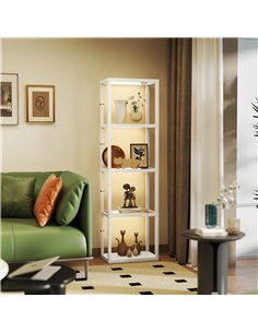 HOMCOM Four-Shelf Floor Lamp - Bleached Oak 2