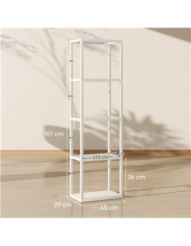 HOMCOM Four-Shelf Floor Lamp - Bleached Oak