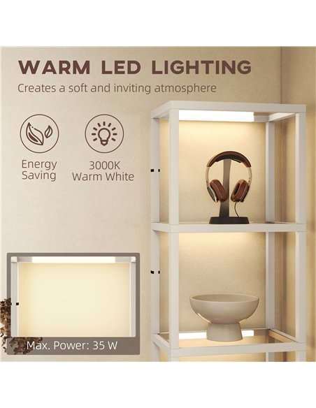 HOMCOM Four-Shelf Floor Lamp - Bleached Oak - pic 170336 | FastDaddyshop