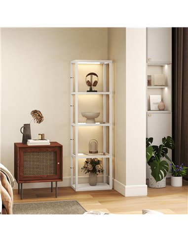 HOMCOM Four-Shelf Floor Lamp - Bleached Oak