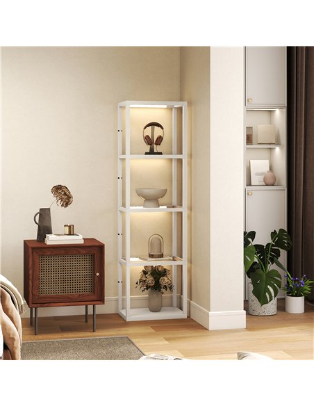 HOMCOM Four-Shelf Floor Lamp - Bleached Oak - pic 170339 | FastDaddyshop