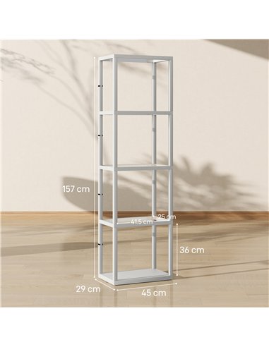 HOMCOM Four-Shelf Floor Lamp - Grey