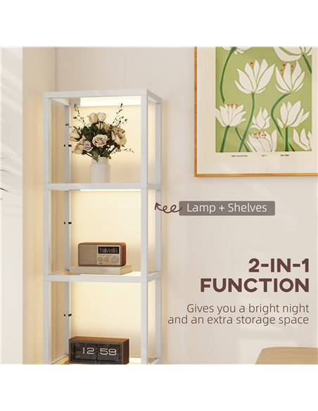 HOMCOM Four-Shelf Floor Lamp - Grey - pic 170343 | FastDaddyshop