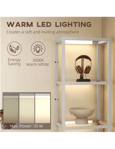 HOMCOM Four-Shelf Floor Lamp - Grey