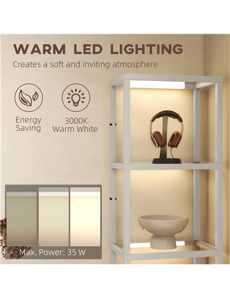 HOMCOM Four-Shelf Floor Lamp - Grey - pic 170345 | FastDaddyshop