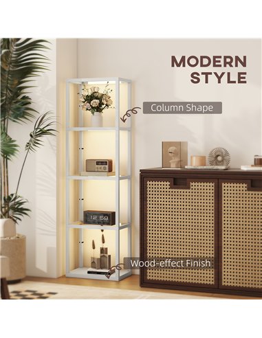 HOMCOM Four-Shelf Floor Lamp - Grey