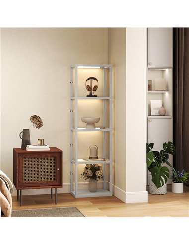 HOMCOM Four-Shelf Floor Lamp - Grey