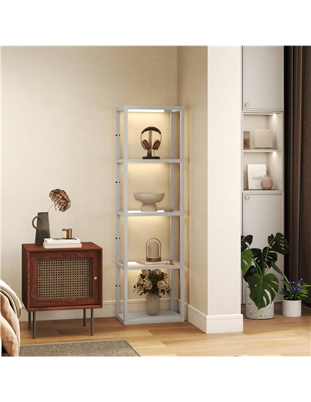 HOMCOM Four-Shelf Floor Lamp - Grey - pic 170348 | FastDaddyshop