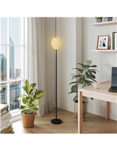 HOMCOM Flower Floor Lamp for Living Room, 3D Printed Modern Standing Lamp with Rose Shade, 3 Colour Temperature & Foot Switch, M 2
