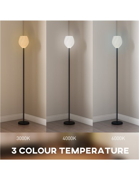HOMCOM Flower Floor Lamp for Living Room, 3D Printed Modern Standing Lamp with Rose Shade, 3 Colour Temperature & Foot Switch, M - pic 170362 | FastDaddyshop
