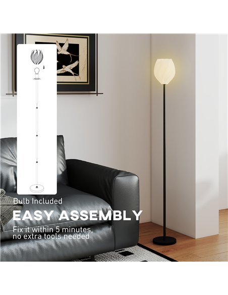 HOMCOM Flower Floor Lamp for Living Room, 3D Printed Modern Standing Lamp with Rose Shade, 3 Colour Temperature & Foot Switch, M - pic 170364 | FastDaddyshop