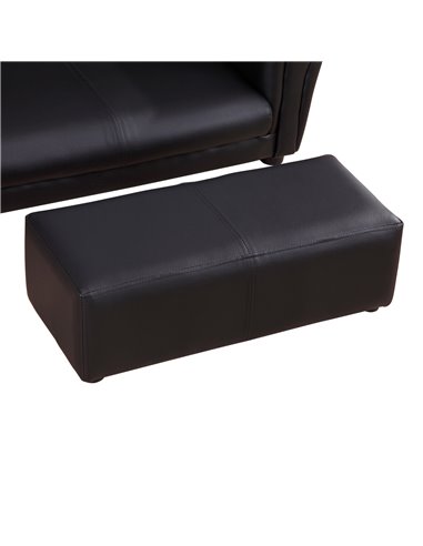 Homcom Kids Twin Sofa, 2 Seater Toddler Armchair with Footstool, Black