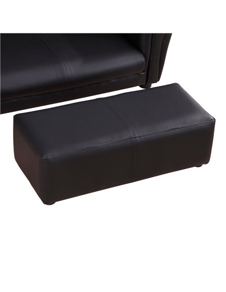 Homcom Kids Twin Sofa, 2 Seater Toddler Armchair with Footstool, Black - pic 17037 | FastDaddyshop