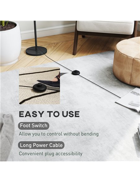 HOMCOM Flower Floor Lamp for Living Room, 3D Printed Modern Standing Lamp with Rose Shade & Foot Switch, Minimalist Tall Pole La - pic 170372 | FastDaddyshop