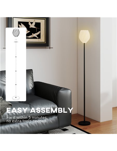 HOMCOM Flower Floor Lamp for Living Room, 3D Printed Modern Standing Lamp with Rose Shade & Foot Switch, Minimalist Tall Pole La - pic 170373 | FastDaddyshop