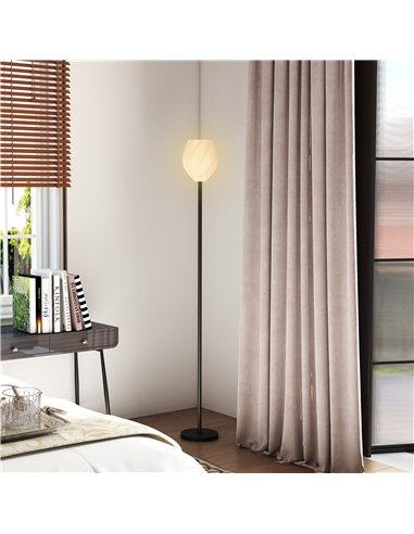 HOMCOM Flower Floor Lamp for Living Room, 3D Printed Modern Standing Lamp with Rose Shade & Foot Switch, Minimalist Tall Pole La