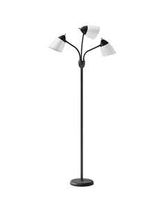 HOMCOM Arc Tree Floor Lamp with 3 Adjustable Rotating Lights and 3000K/4500K/6500K Colour Temperatures, Industrial Standing Lamp
