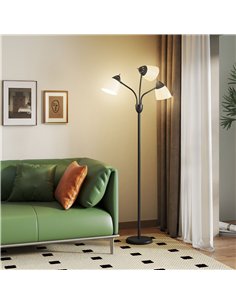 HOMCOM Arc Tree Floor Lamp with 3 Adjustable Rotating Lights and 3000K/4500K/6500K Colour Temperatures, Industrial Standing Lamp 2