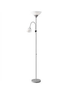 HOMCOM LED Floor Lamp for Living Room, 180cm Tall Standing Lamp, Mother and Child Uplighter with Adjustable Gooseneck, 3000K/450