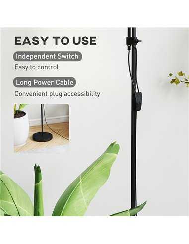 HOMCOM LED Floor Lamp for Living Room, 180cm Tall Standing Lamp, Mother and Child Uplighter with Adjustable Gooseneck, 3000K/450