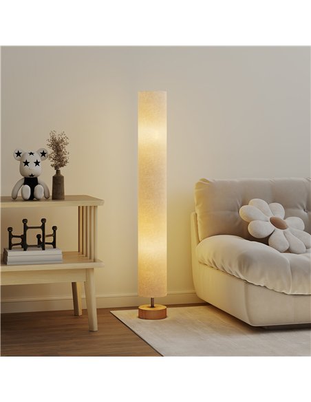 HOMCOM LED Floor Lamp for Living Room, 120cm Modern Standing Lamp with 3000K/4500K/6500K Colour Temperatures, Linen Shade and Wo - pic 170440 | FastDaddyshop
