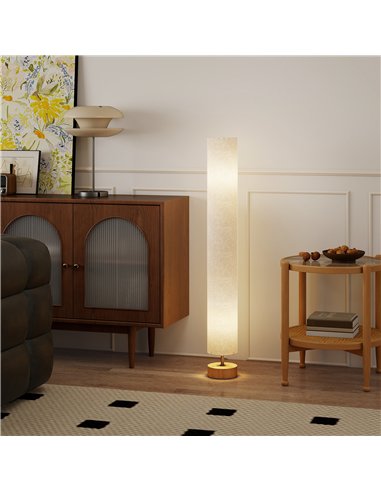 HOMCOM LED Floor Lamp for Living Room, 120cm Modern Standing Lamp with 3000K/4500K/6500K Colour Temperatures, Linen Shade and Wo