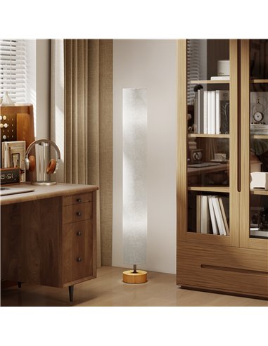 HOMCOM LED Floor Lamp for Living Room, 120cm Modern Standing Lamp with 3000K/4500K/6500K Colour Temperatures, Linen Shade and Wo