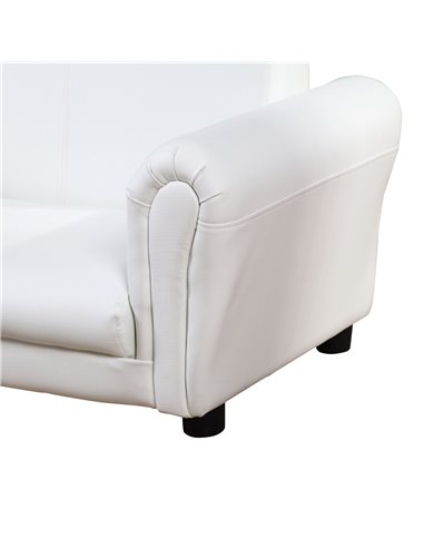 Homcom Kids Twin Sofa, 2 Seater Toddler Armchair with Footstool, White