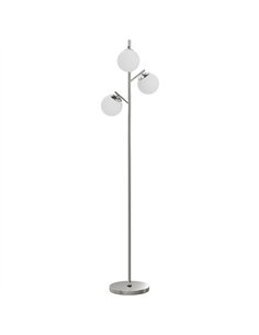 HOMCOM 3-Light Tree Floor Lamps for Living Room, Modern Standing Lamp for Bedroom with Globe Lampshade, 3000K/4000K/6000K Colour