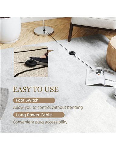HOMCOM 3-Light Tree Floor Lamps for Living Room, Modern Standing Lamp for Bedroom with Globe Lampshade, 3000K/4000K/6000K Colour