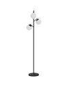 HOMCOM 3-Light Tree Floor Lamps for Living Room, Modern Standing Lamp for Bedroom with Globe Lampshade, Steel Base, Bulb not Inc